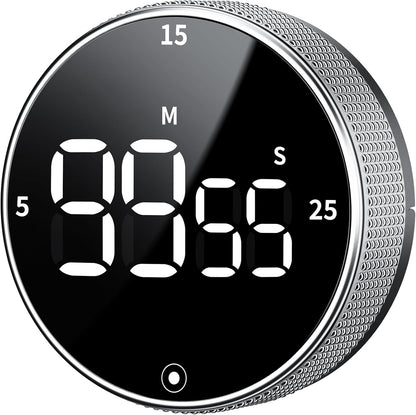 Seniny Digital Kitchen Timer with Magnetic - Visual Timer with Large LED Display, Pomodoro Classroom Timers with 3-Preset Times, Volume Adjustable, Countdown & Count Up Timers for Cooking