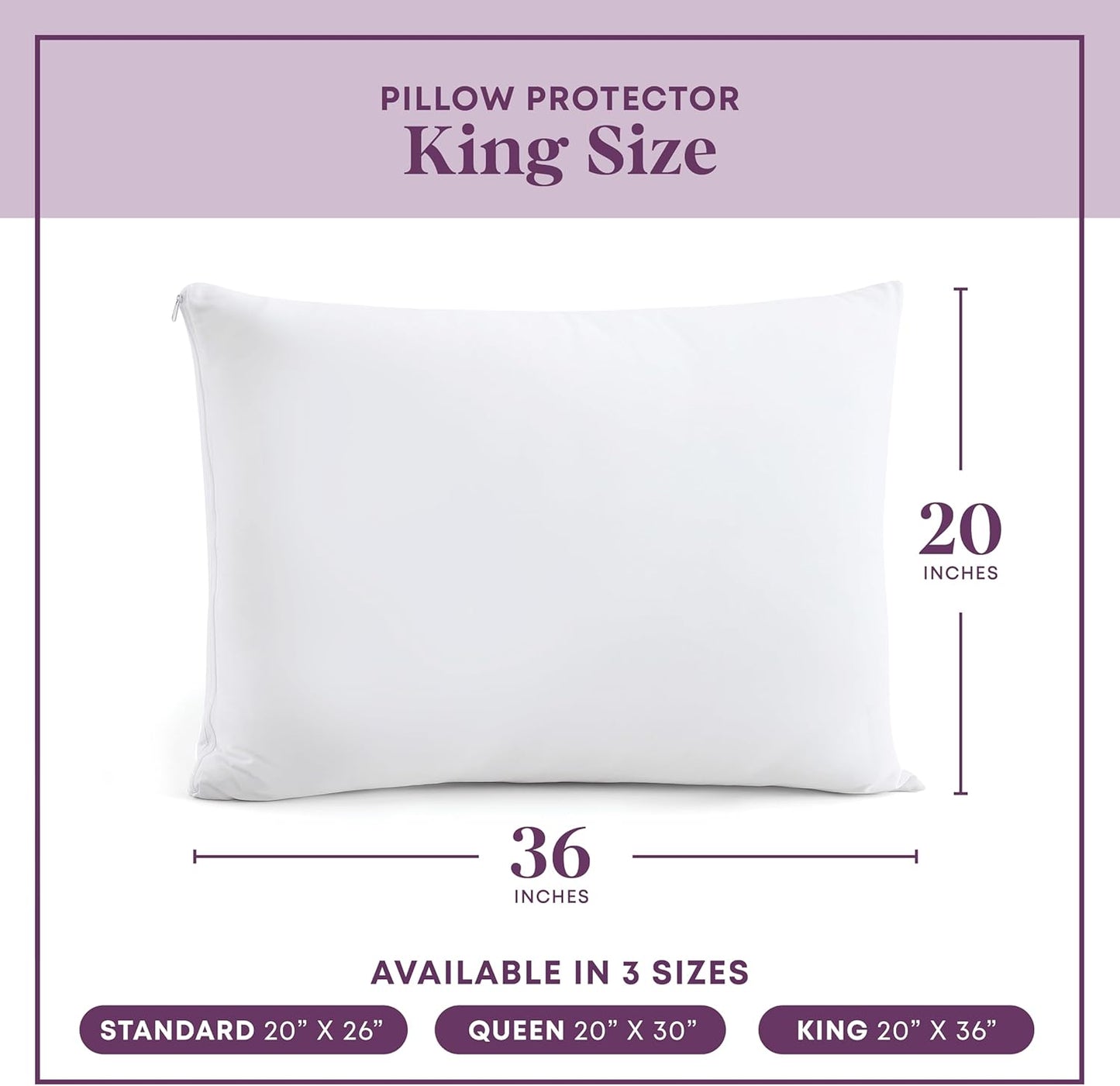 CirclesHome Pillow Protectors 4 Pack Standard Zippered - 100% Cotton Breathable Pillowcases - Protects Pillows from Dirt, Dust and Debri (Standard - Set of 4 - 20x26)