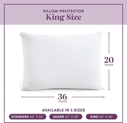 CirclesHome Pillow Protectors 4 Pack Standard Zippered - 100% Cotton Breathable Pillowcases - Protects Pillows from Dirt, Dust and Debri (Standard - Set of 4 - 20x26)