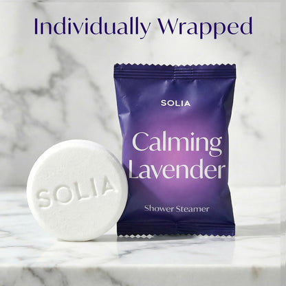 Solia Natural Lavender Shower Steamers - Patent-Pending - Real Essential Oil Lavender Tablets, Spa Steamers Aromatherapy, 7-Pack