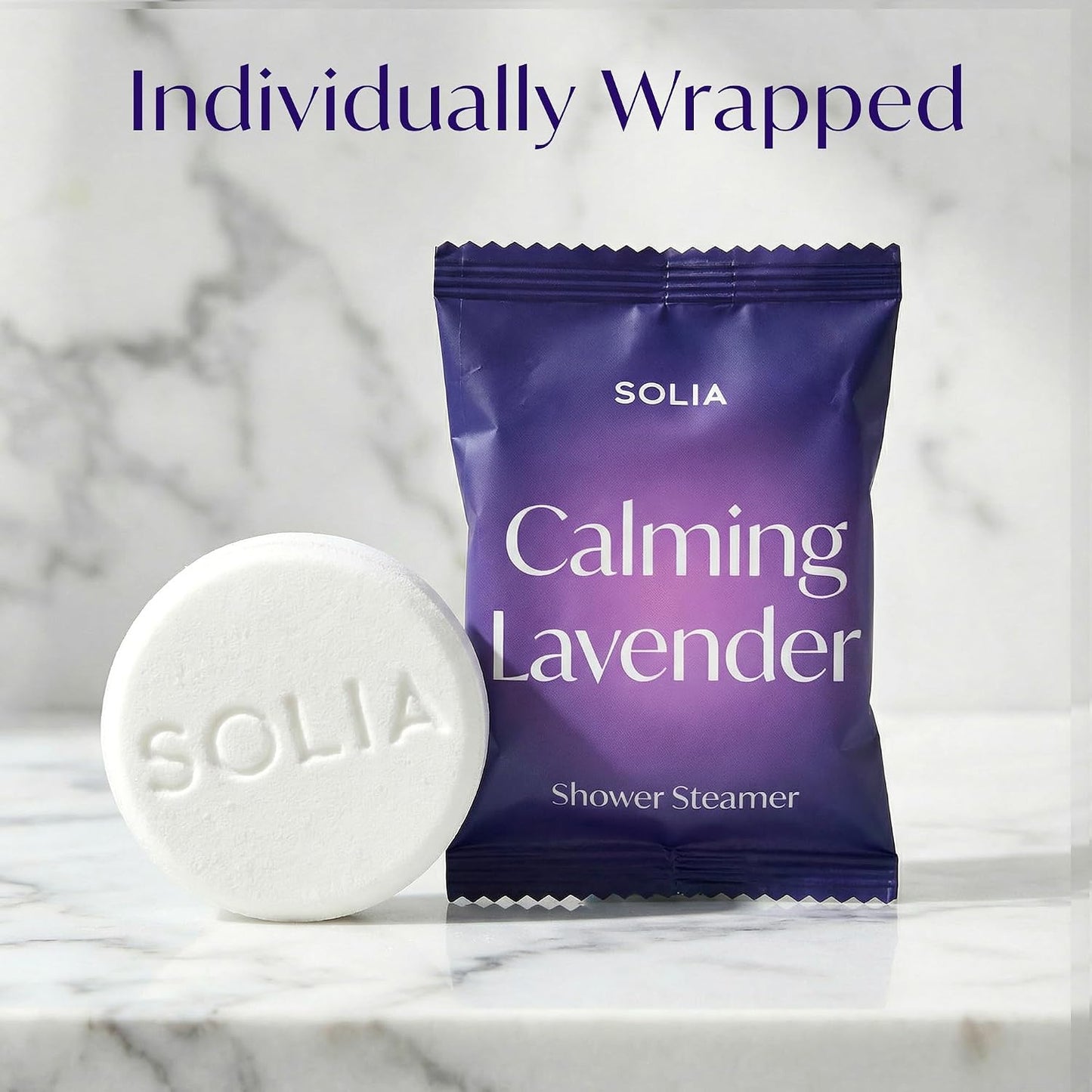 Shower Steamers Lavender and Menthol 7-Pack - Patent-Pending - Real Essential Oil Lavender Shower Bombs Gift Set, Menthol Tablets, Spa Steamers