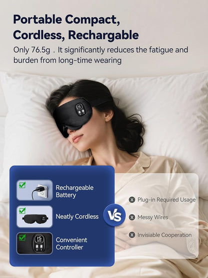 Heated Eye Mask for Dry Eyes - Warm Compress for MGD, Dry Eye Syndrome, Chalazion Blepharitis Stye Eye Treatment, Hot Heating pad for Relief, Silk Sleep Mask for Deep Relax