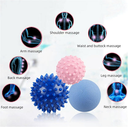 WOVTE Massage Lacrosse Ball for Sore Muscles, Shoulders, Neck, Back, Foot, Body, Deep Tissue, Trigger Point, Muscle Knots, Yoga and Myofascial Release (Blue)
