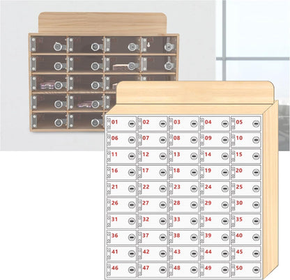 Wooden Phone Charging Stat for Classroom Wall Mounted nizer with 50 Slots Portable Cell Phone Sto Rack for School Office and Home Use
