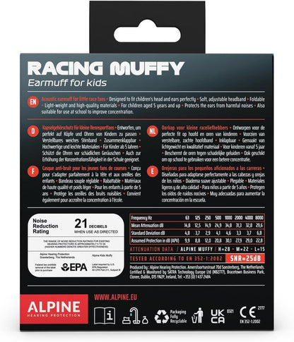 Alpine Muffy Kids - Hearing Protection - CE & ANSI Certified - Adjustable for Ages 3-16 years - Noise Cancelling Headphones - 25dB Sound Reduction Ideal for Protection and Concentration Aid – Black