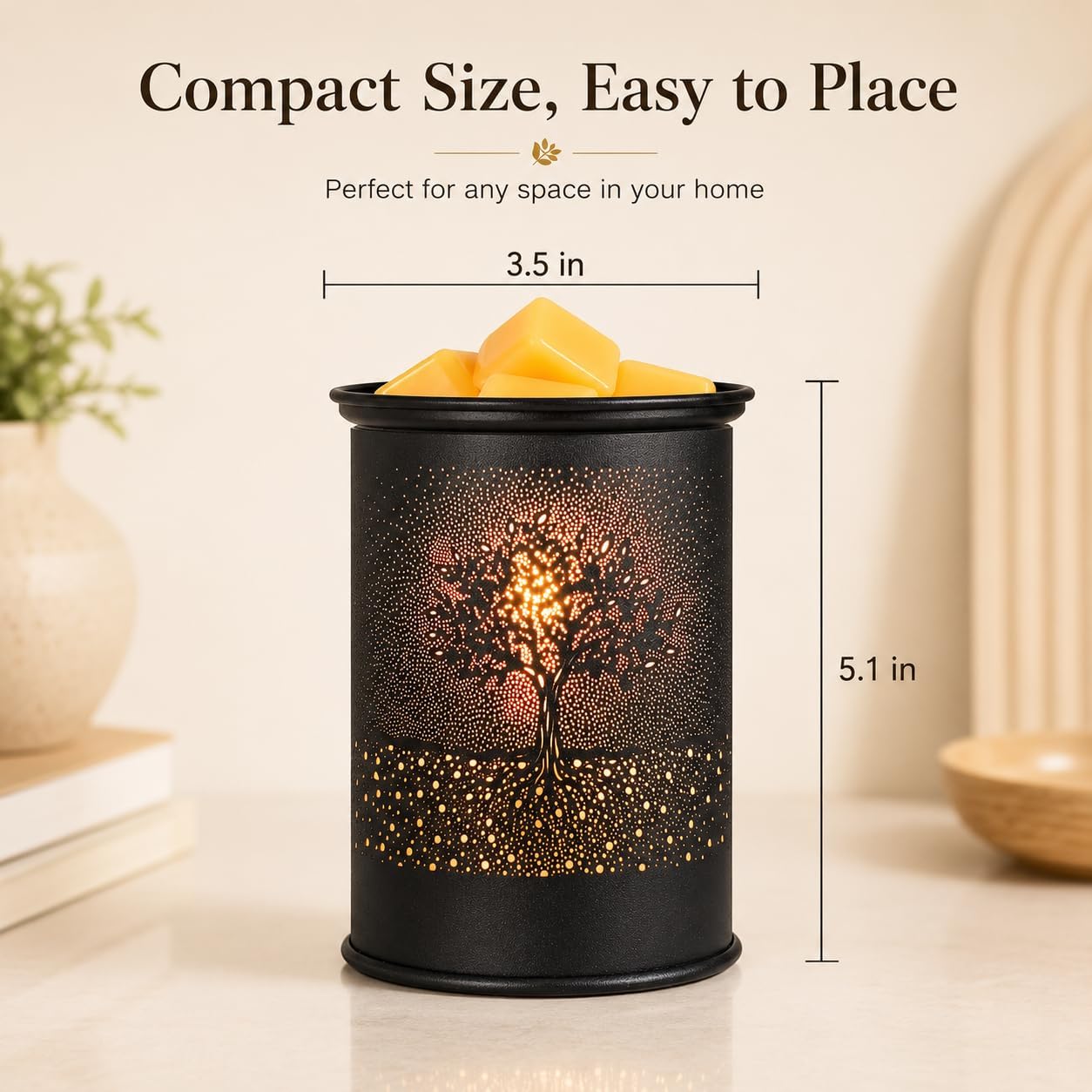 kobodon Wax Melt Warmer Metal Wax Warmer for Scented Wax Electric Fragrance Candle Oil Burner 2 in 1 Wax Melts as Gifts for Moms Grandma Women Girls(Sunflower)