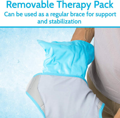 Arctic Flex Shoulder Ice Pack Brace - Cold Reusable Cool Gel Wrap, Hot Therapy - Immobilizer Compression Stability Support for Tendonitis, Dislocated Joint, Left and Right Rotator Cuff Arm Pain Relief