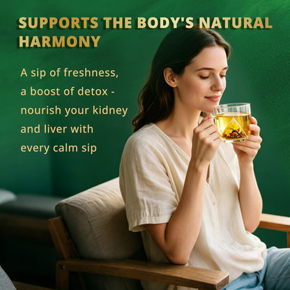 Liver & Kidney Detox Cleanse Herbal Tea - 11 Herbal Ingredients, Natural Blend Dandelion Wolfberry Goji Berry Milk Thistle & Chrysanthemum Tea - Chinese Kidney & Liver Health Tea Bags, Caffeine & Sugar Free, 15 Servings