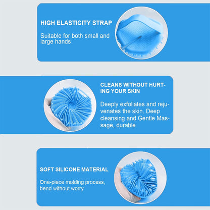 Silicone Body Scrubber – Dual-Sided Silicone Loofah for Shower, Set of 2 Soft Exfoliating Body Bath Shower Scrubber Loofah Brush Easy-to-Clean for Sensitive Kids Women Men All Kinds of Skin