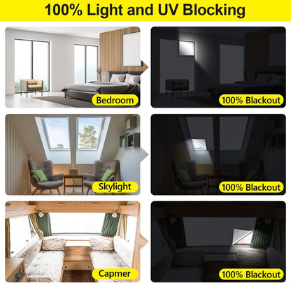 FADOTY 100% Blackout Curtains, 57"x 118" Portable Black Out Window Cover
