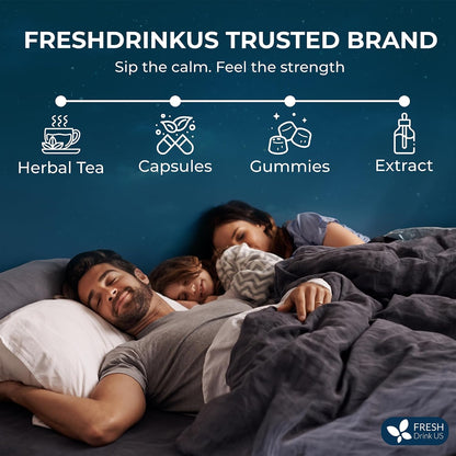 FreshDrinkUS, Premium 75 Tea Bags Better Sleep Herbal Tea | Caffeine-Free Loose Leaf Blend with Spearmint Leaves, Lemongrass Leaves, and Hawthorn Berry – Naturally Refreshing and Aromatic.
