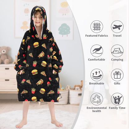 Fiosnow Glow in the Dark Unicorn Blanket Hoodies for Kids 6-13YR Oversize Wearable Blanket Hoodies for Boys Girls Teens