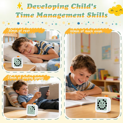 EooCoo Cute School Supplies Visual Timer for Kids, ADHD & Autism, Digital Countdown with Clear Petal-Style Visual Time Progress, Easy-to-Use Time Management Tool for Calm Transitions, Classroom & Home