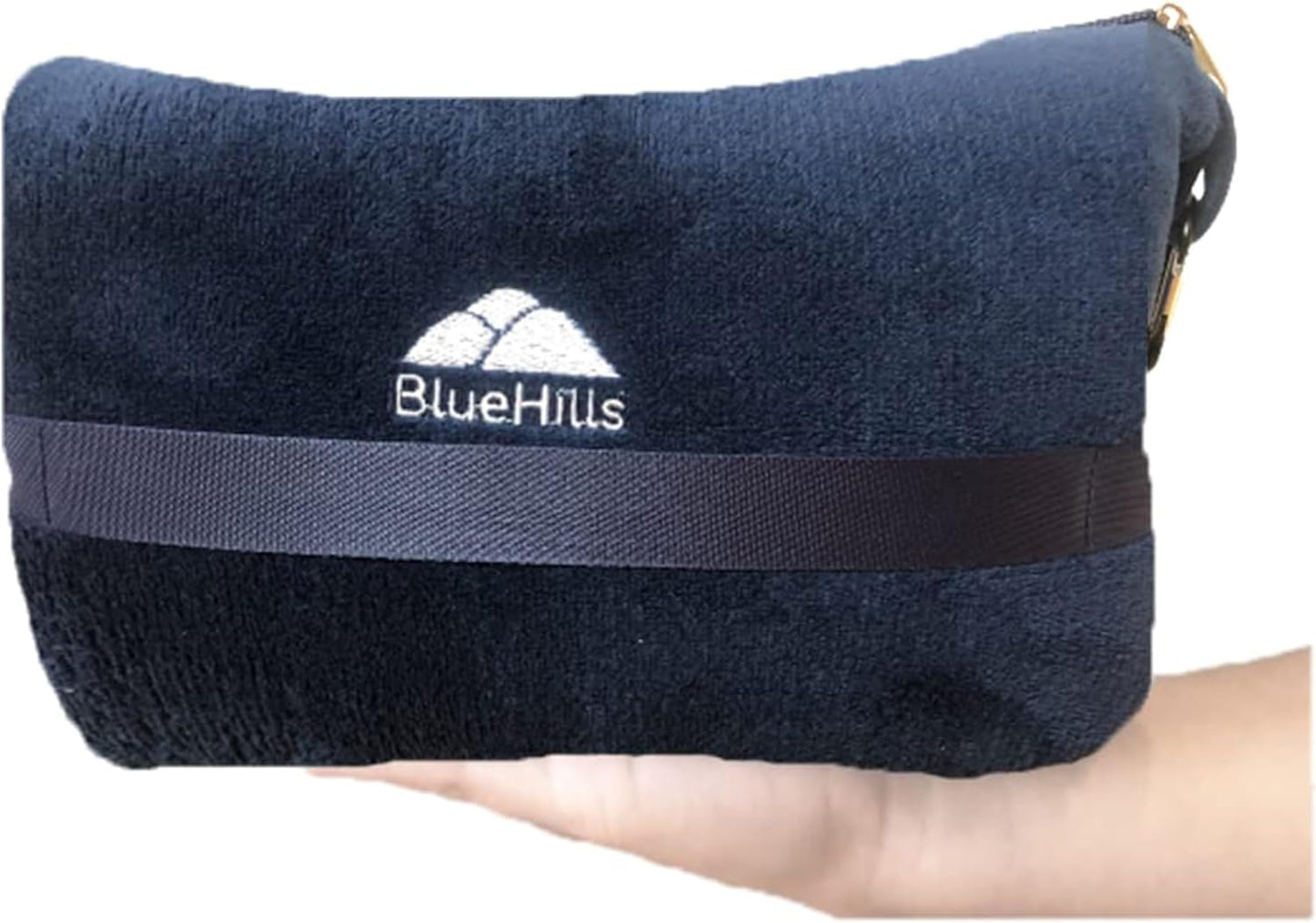 BlueHills Premium Soft Plush Mini Travel Blanket Pillow Plane 2 in 1 Gray