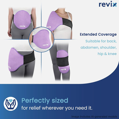 REVIX Extra Large Ice Pack for Back, 2 Packs, Reusable Gel Ice Pack Wrap for Lower Back, 13.4” x 11”, Cold Compress Therapy for Waist, Lumbar Discomfort Relief, Muscle Relaxation, Blue