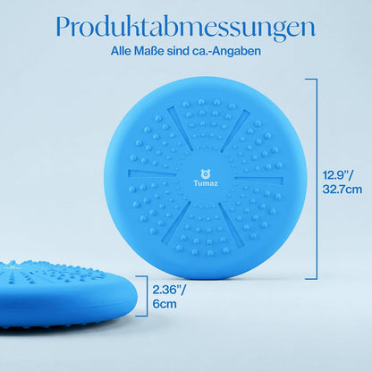 Tumaz Wobble Cushion - Wiggle Seat to Improve Sitting Posture & Stay Focused for Sensory Kids, Balance Disc to Core Strength & Flexible Seating [Extra Thick Balance Board, Pump Included Wobble Board]