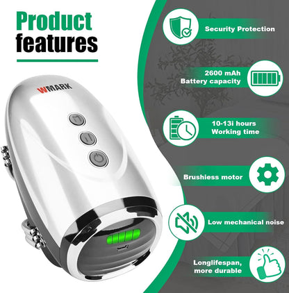 WMARK Barber Massager/Cordless Handheld Massager, Charge Neck/Legs/Hand/Face Massager, 2 Massage Nodes 2600AMH，Golden