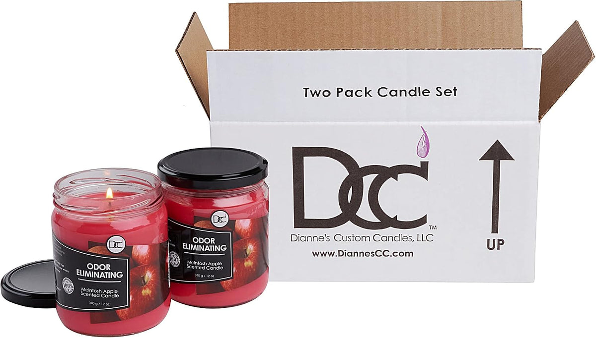 Vanilla Bean Odor Eliminating Highly Fragranced Candle - Eliminates 95% of Pet, Smoke, Food, and Other Smells Quickly - Up to 80 Hour Burn time - 12 Ounce Premium Soy Blend - Colors A