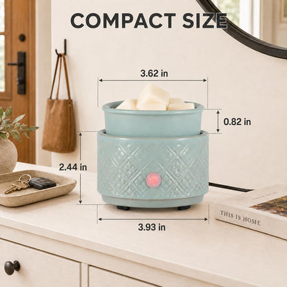 mocosa Ceramic Wax Warmer Wax Melt Warmer for Scented Wax 3-1 Electric Candle Warmer Home Fragrance Wax Burner for Mom Women(White-Fan Shaped)