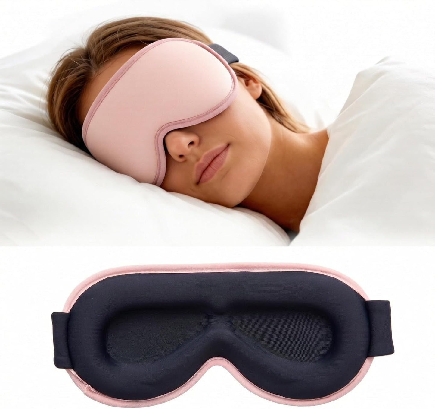 3D Cooling Gel Weighted Eye Mask for Sleeping, 100% Blackout Sleep Mask
