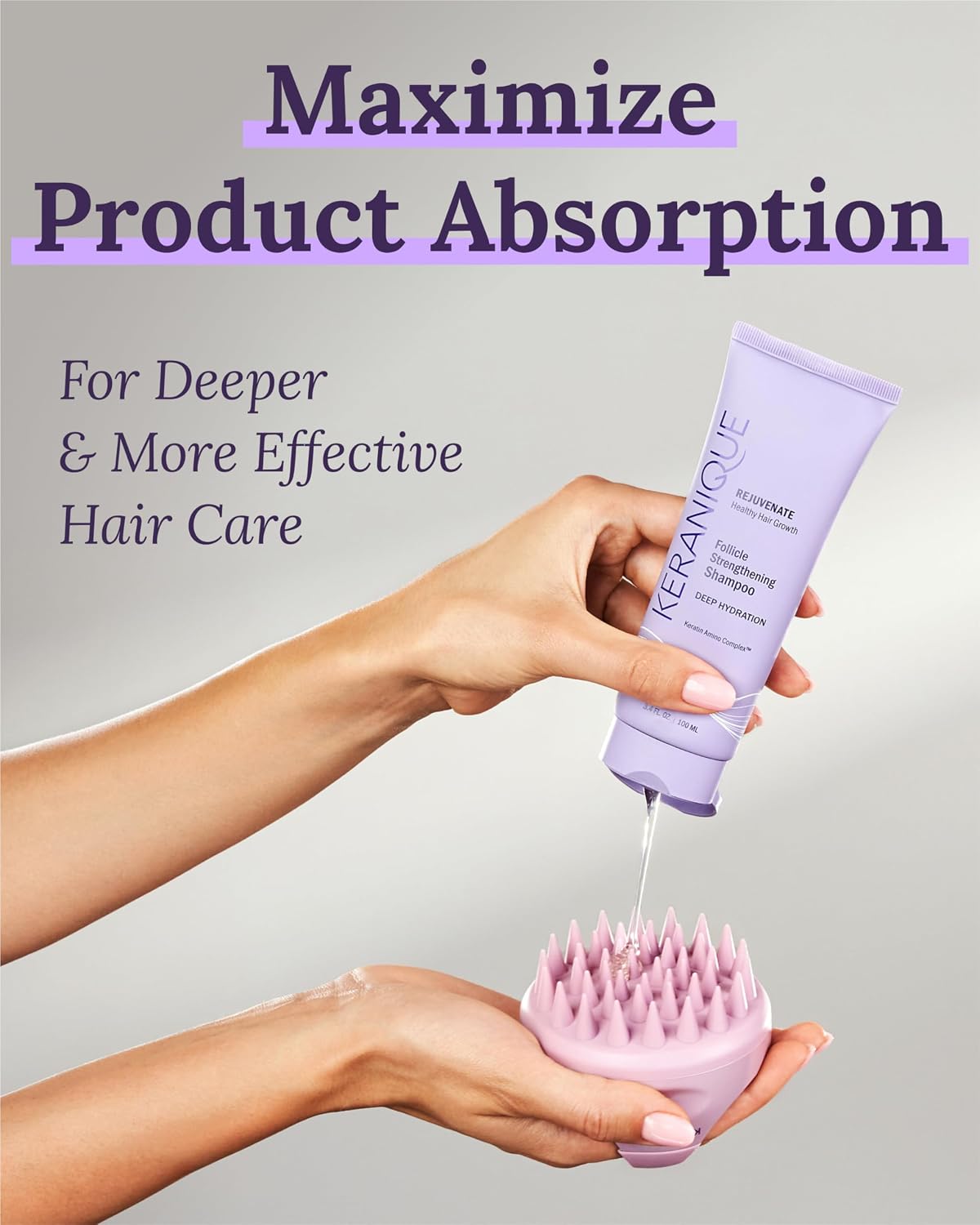 Keranique Scalp Therapy Manual Massager Hair Growth Stimulator for Dry or Wet Hair