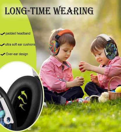 PROHEAR 032 Kids Ear Protection – Ear Muffs for Noise Reduction, 25NRR Noise Cancelling Headphones for Kids,Toddlers, Autism, Sensory Use, Hearing Protection – Orange