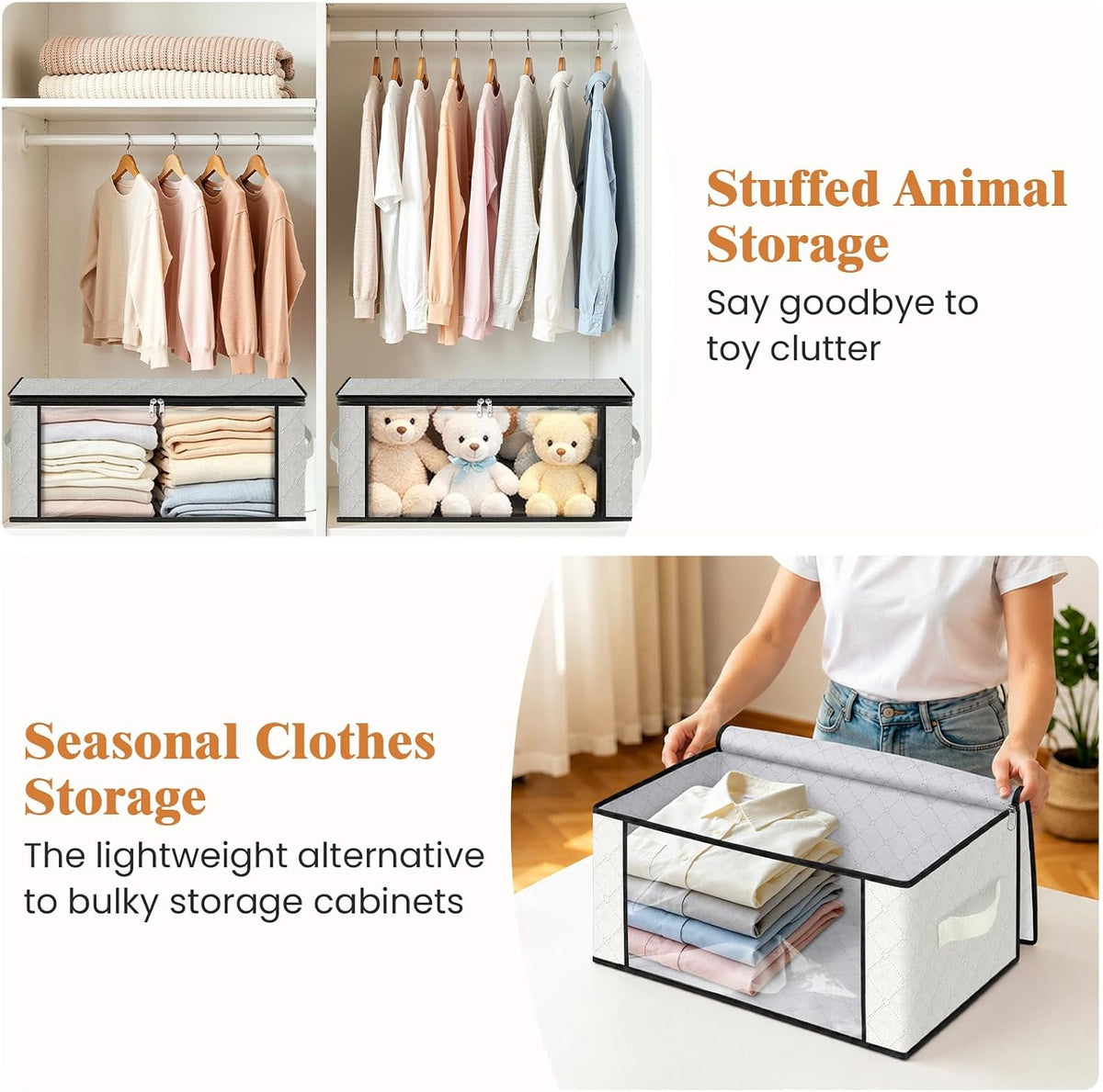 Fab totes Storage Bags for Clothes Blanket Storage Bins with Lids