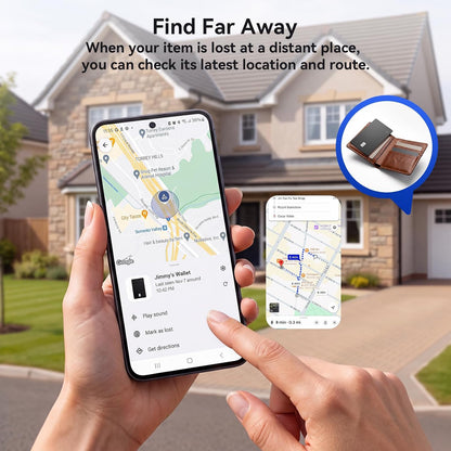 eirix 2 Pack Wallet Tracker Card (iOS and Android) Ultra Slim 0.07in IP68 Waterproof Rechargeable Work with Apple Find My & Google Find Hub, Item Locator for Card Holder,Passports,Money Clips