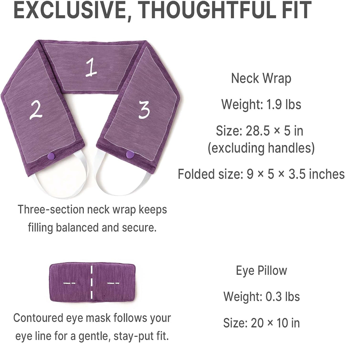Microwave Heating Pad for Neck – Microwavable Neck Wrap & Eye Mask Set for Neck Pain Relief, Moist Heat Therapy Lavender & Himalayan Salt, Reusable Hot Cold Pack – Relaxation Self-Care Gift for Women