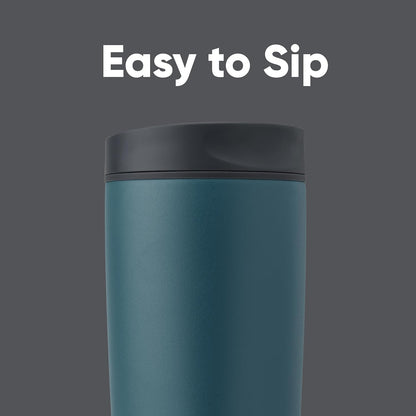 Owala SmoothSip Slider Insulated Stainless Steel Coffee Tumbler, Reusable Iced Coffee Cup, Hot Coffee Travel Mug, BPA Free 12 oz, Pink (Pucker Up)