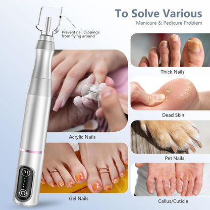 TUOBEO Cordless Nail Drill Electric Nail File Kit, Rechargeable Efile Set, Portable Acrylic Gel Nail Polish Remover Machine, Pedicure Manicure Tool, 11 Bits, 56 Sanding Bands, Salon Home, Purple
