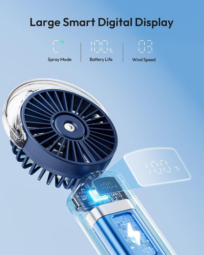 Gaiatop Portable Misting Fan, Rechargeable Handheld Fan with Water Spray