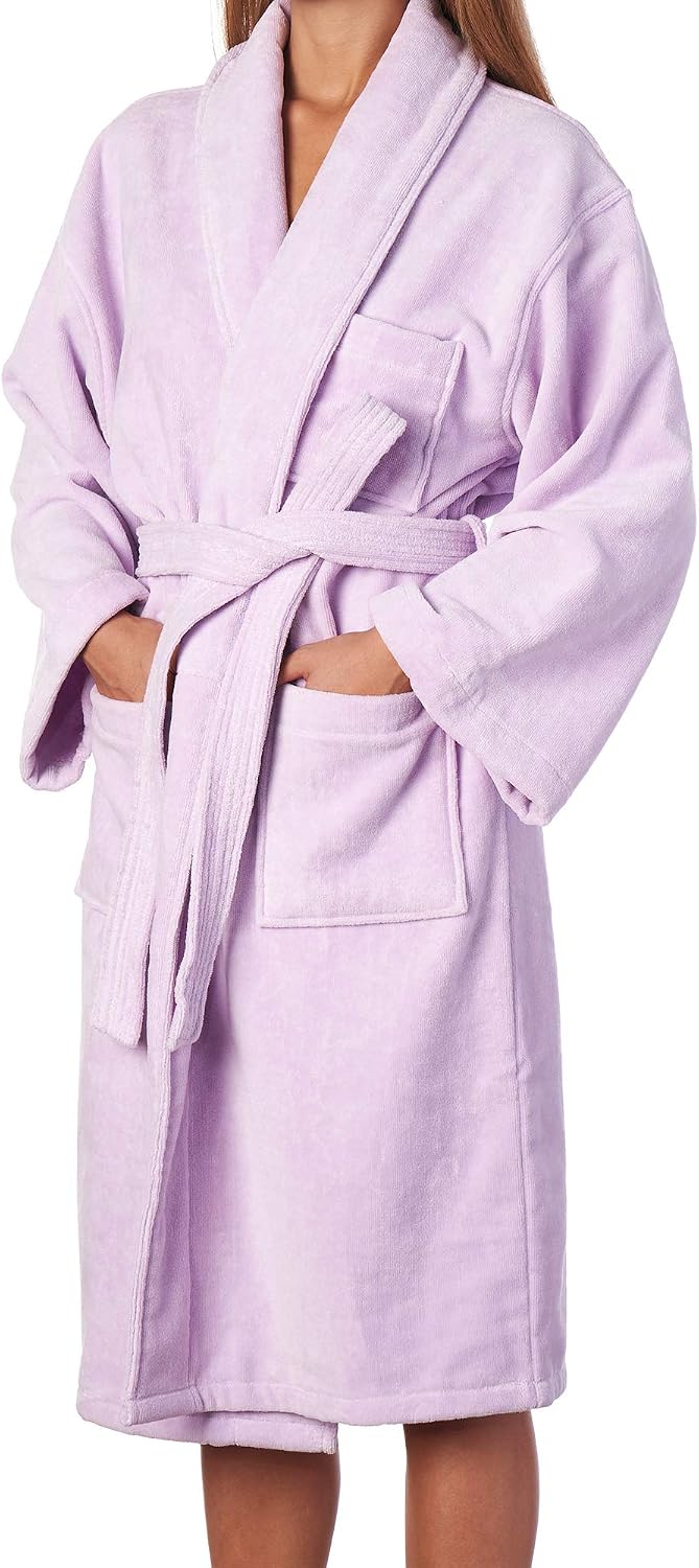 Alpine Swiss Blair Womens Cotton Terry Cloth Bathrobe Shawl Collar Velour Spa Robe