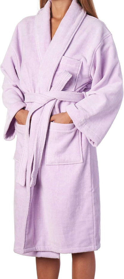 Alpine Swiss Blair Womens Cotton Terry Cloth Bathrobe Shawl Collar Velour Spa Robe
