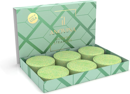 Anovina Lavender Shower Steamers USA Made – Calming Aromatherapy Shower Bombs – Relaxation & Self-Care – Lavender Gifts for Women and Calming Gifts for Women, Perfect for Home & Holiday Wellness