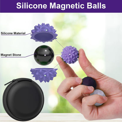 BUSOHA Silicone Magnetic Fidget Balls - 4 Pack Fidget Toys for Adult