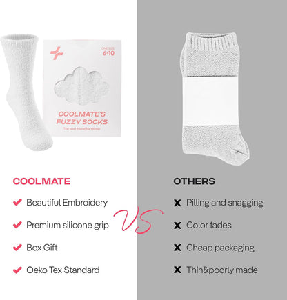 COOLMATE Fuzzy Socks for Women Gift Box – Cozy Soft Cloud Socks for Spa Home, Mother’s Day Gifts for Mom Grandma