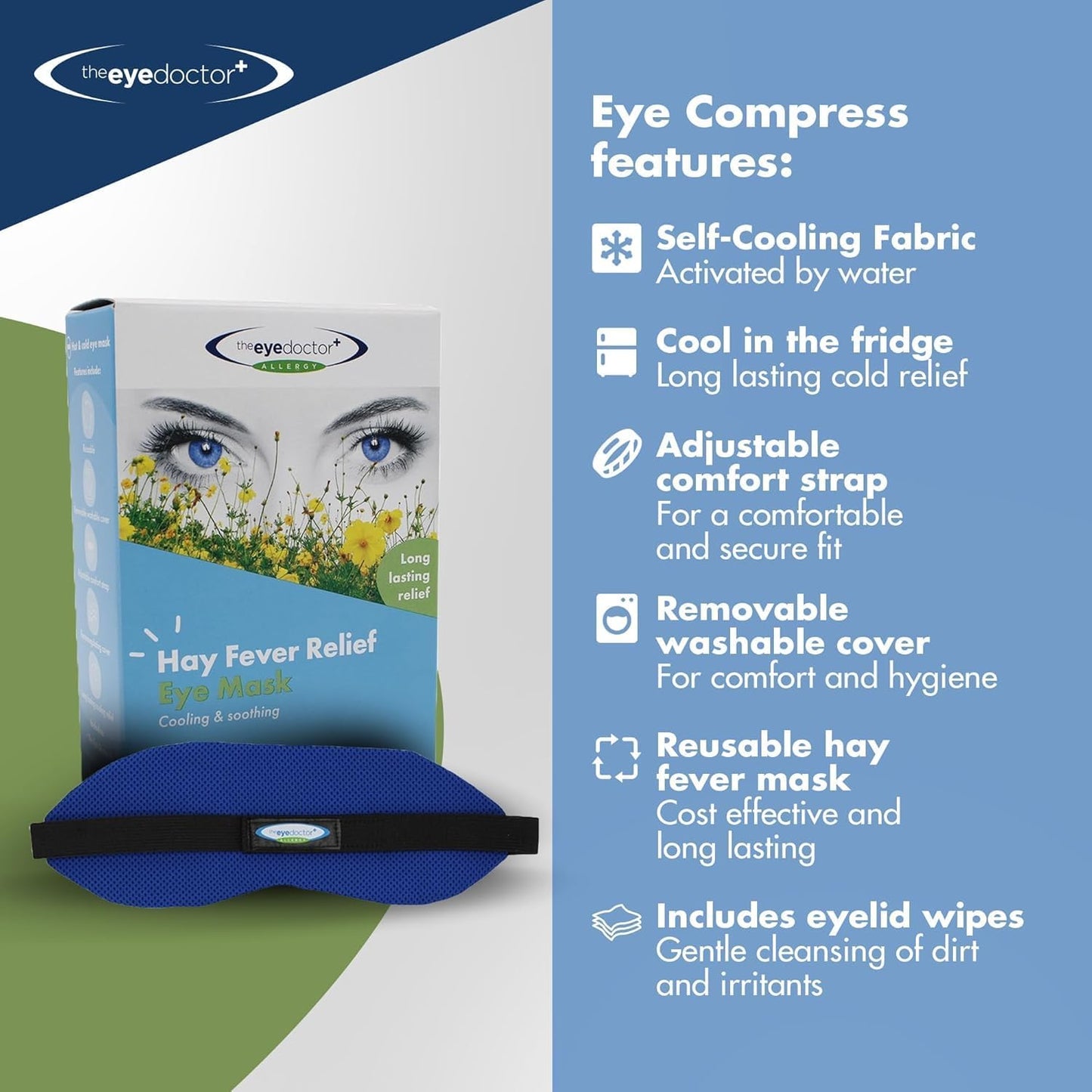The Eye Doctor Hot Compress for Eye - Helps Dry Eye & Blepharitis - Reusable Eye Mask - Heated Eye Mask for Dry Eyes - Warm Compress for Dry Eyes - Heated Eye Mask for Stye