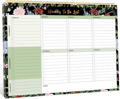 Taja Weekly To Do List Notepad with 52 Undated Sheets（8.5"×11"）- Weekly Desk Planner for Women & Man, Work and Home -1 Pack Violet Dream