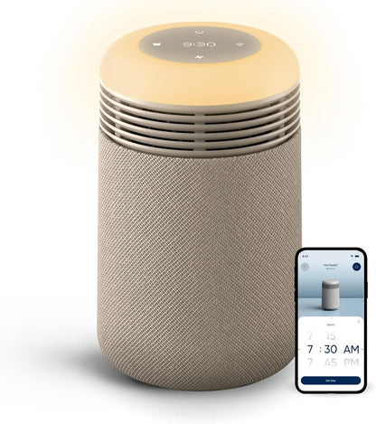 BLUEAIR Air Purifier & Sunrise Alarm Clock for Bedroom, Nursery – HEPASilent™, Wake-Up Light, White Noise & Soothing Sounds for Natural Sleep, USB-C, Mini Restful