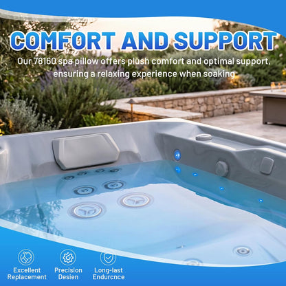78160 Replacement Spa Pillow Fit for 2018 - Current Hot Spring Limelight Collection Spas Beam BMI & BMII, Flair, Flash, Prism, Pulse, EVA Hot Tub Headrest, Gray