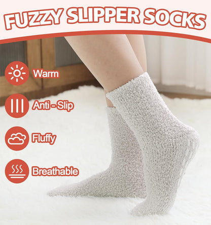 Slipper Socks for Women Men Grip Hospital Socks with Grips Fuzzy Non Slip Warm Womens Gifts