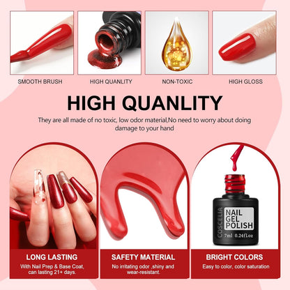COSCELIA 53pcs Gel Nail Polish Kit with U V light and Drill Starter Kit 35 Colors Gel Nail Polish with 5pcs Top Base Coat Nail Art Professional Gel Manicure Kits Gifts for Women Teens Girls