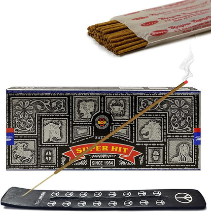 TRUMIRI Incense Stick Holder Bundle with Satya Sai Baba Nagchampa 250g Bulk Incense Sticks Nag Champa Agarbatti - Pack of 1 (Approx 250 Insence-Sticks)