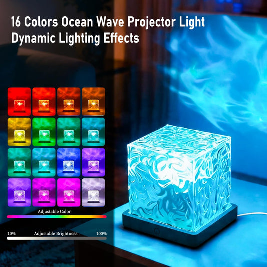 Ocean Wave Projector Light 16 Colors Water Ripple Light