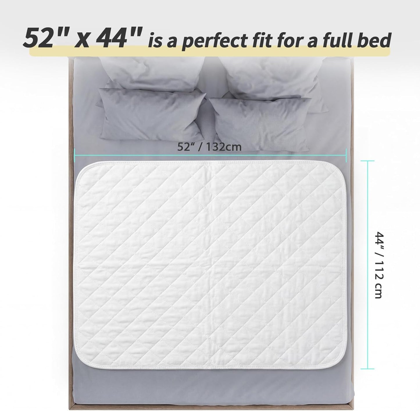 CoolShields Reusable Waterproof Bed Pads Washable Underpads 34 x 52(1 Pack)