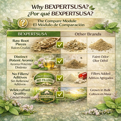 Valerian Root Herbal Tea – 4 oz (113g) – Promotes Restful Sleep Naturally – Calming Infusion – 100% Raw, Vegan, Caffeine-Free – Té de Valeriana – Relaxante y Natural – by BexpertsUSA