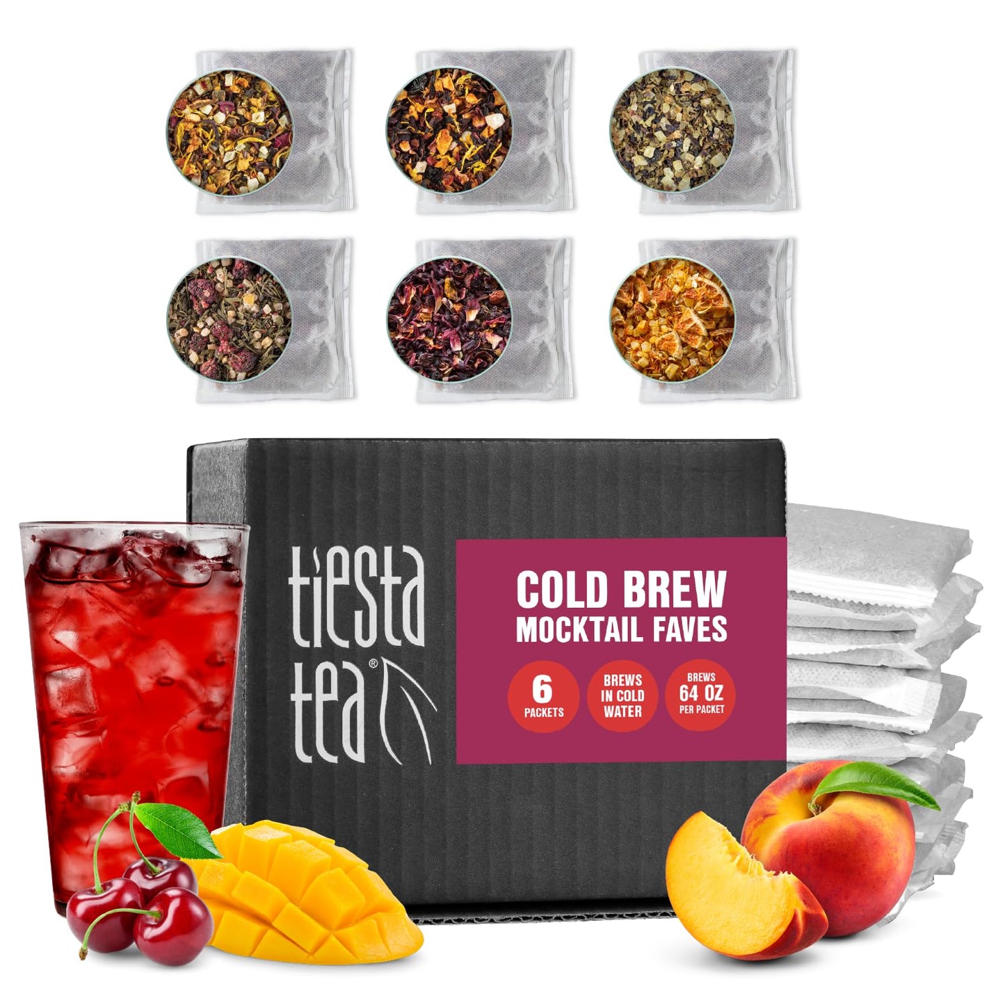 Tiesta Tea - 8 Herbal & Rooibos Sampler Dry Flight Set, Loose Leaf, No Caffeine, Makes Hot and Iced, Assorted Tea Sets with Herbal, Chai, Fruit Blends & More, 8 Resealable Sample Pouches