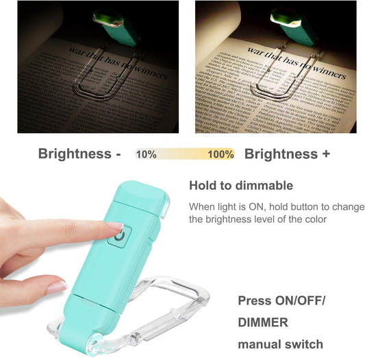 HONWELL Rechargeable Book Light, Clip On LED Reading Lights for Kids Reading in Bed, 3 Brightness Levels Dimmable Bookmark Light for Eye-Protection, Portable Reading Lamp for Bookworms, Travel(Orange)