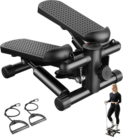 Compact Mini Stair Stepper with Resistance Bands for Home Fitness, 300 LBS